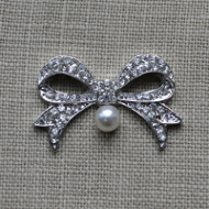 Cheap Vintage Wedding Bow Pearl and Diamante embellishment  | Diamante Embellishments