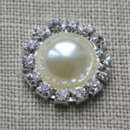 Cheap Vintage Wedding Large Round pearl and diamante Wedding embellishment  | Diamante Embellishments